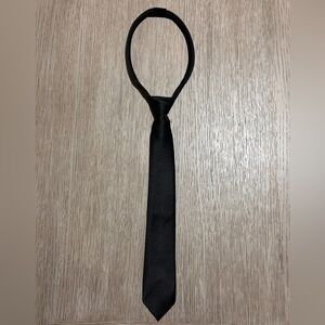 Classic Black Kids Pre-Tied/ zipper Necktie (2” wide)